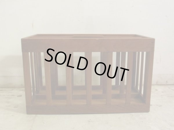 画像5: 北欧デザイン チーク材 格子の壁掛けマガジンラック