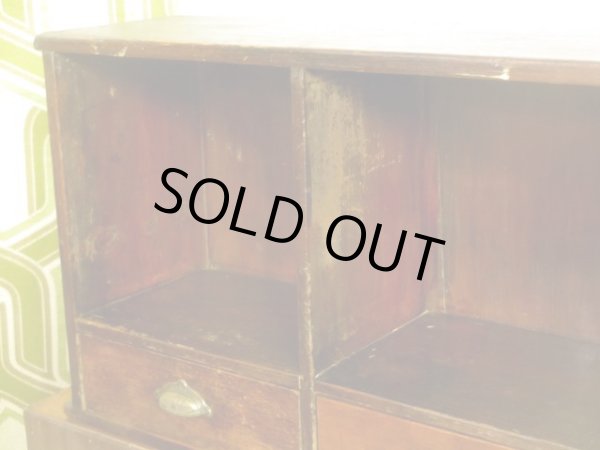 画像7: アンティーク 2杯引出し付き収納棚