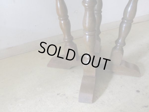 画像6: アンティーク ナラ無垢材 ラウンドコーヒーテーブル