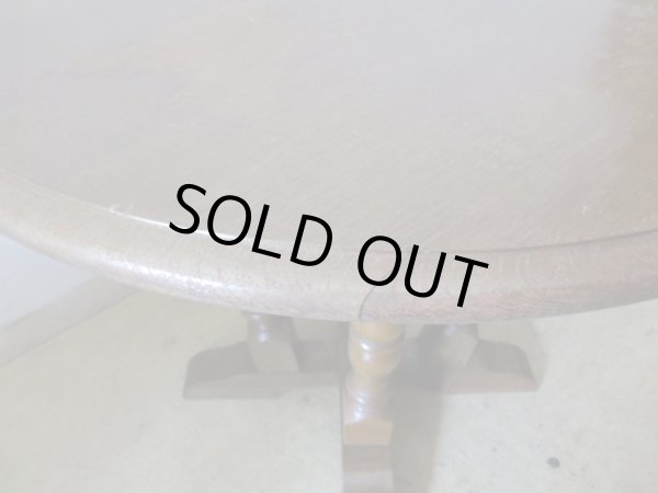 画像7: アンティーク ナラ無垢材 ラウンドコーヒーテーブル