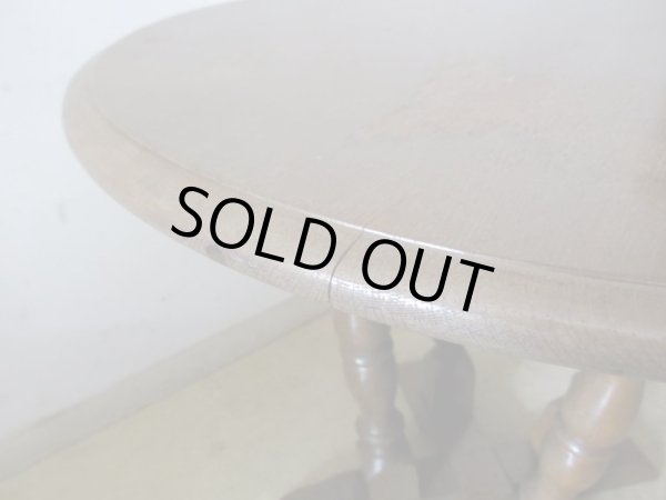 画像8: アンティーク ナラ無垢材 ラウンドコーヒーテーブル