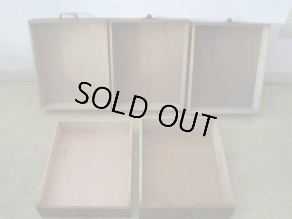 画像12: アンティーク ナラ材5杯小引出し ネームプレート付 A4