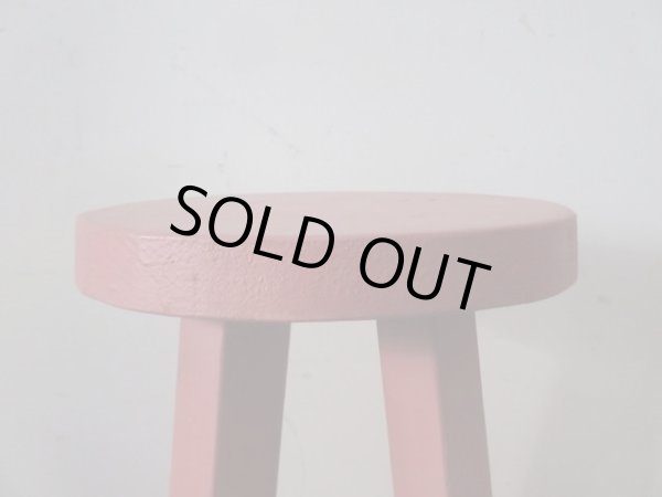 画像4: ヴィンテージ ぼってりしたピンクの丸椅子 スツール