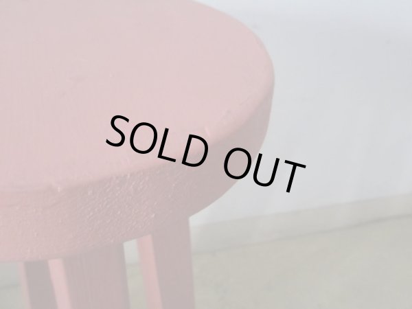 画像7: ヴィンテージ ぼってりしたピンクの丸椅子 スツール