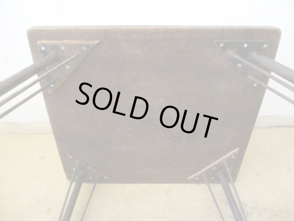 画像13: 歪んだアンティーク一枚板の鉄脚テーブル