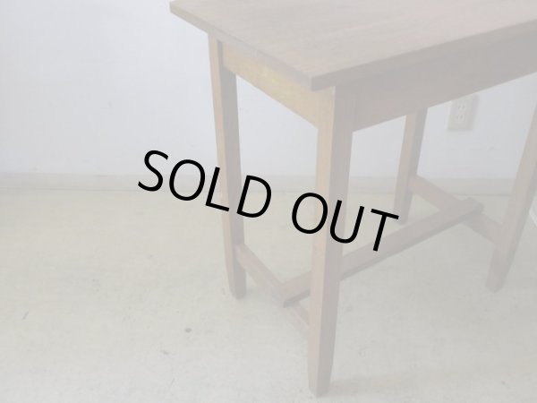 画像15: ヴィンテージ 明るい木味の平机 デスク