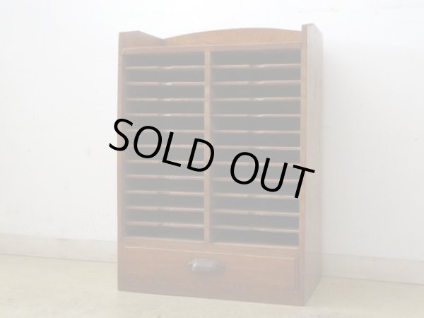 画像3: アンティーク 引出し付 木製書類棚 カルテケース