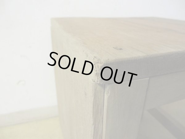 画像6: ヴィンテージ 枯れた木肌の図工椅子 スツール (4)