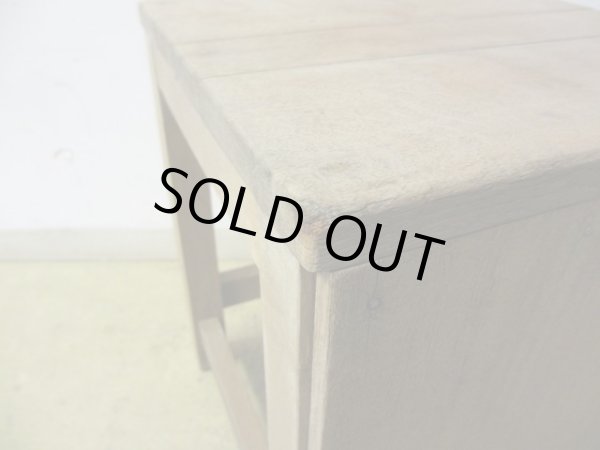 画像6: ヴィンテージ 枯れた木肌の図工椅子 スツール (2)