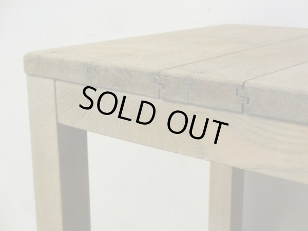 画像7: ヴィンテージ 枯れた木肌の図工椅子 スツール (2)