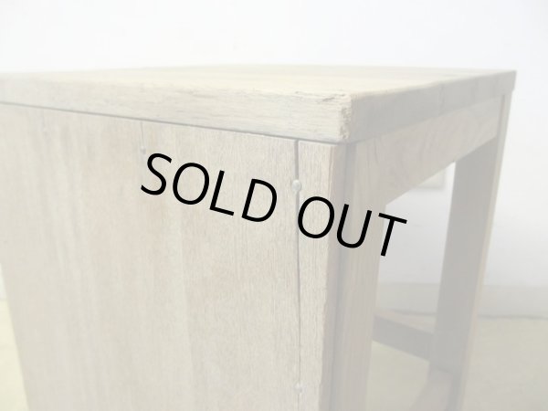 画像4: ヴィンテージ 枯れた木肌の図工椅子 スツール (3)