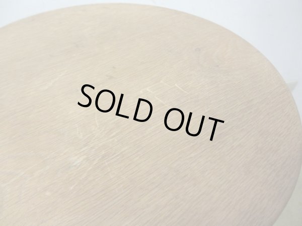 画像7: ヴィンテージ ナラ材 3本脚のハイスツール 花台