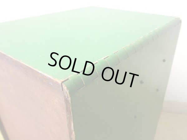 画像11: アンティーク 緑にペイントされたナラ材の6杯小引出し