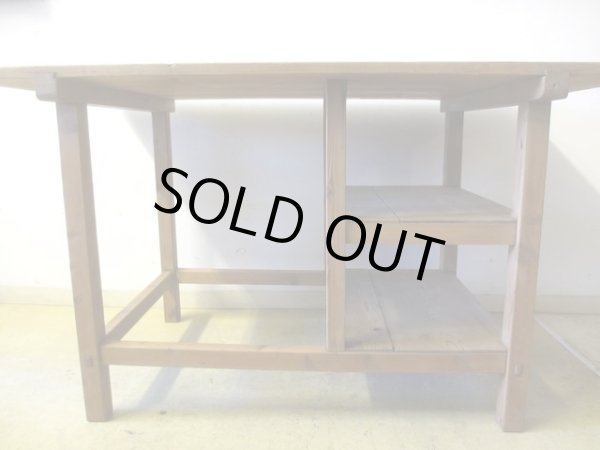 画像3: アンティーク 乾いた木肌の素朴な作業台 陳列台