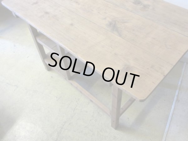 画像7: アンティーク 乾いた木肌の素朴な作業台 陳列台