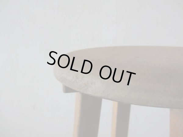 画像7: アンティーク ナラ材のスツール 丸椅子 (1)