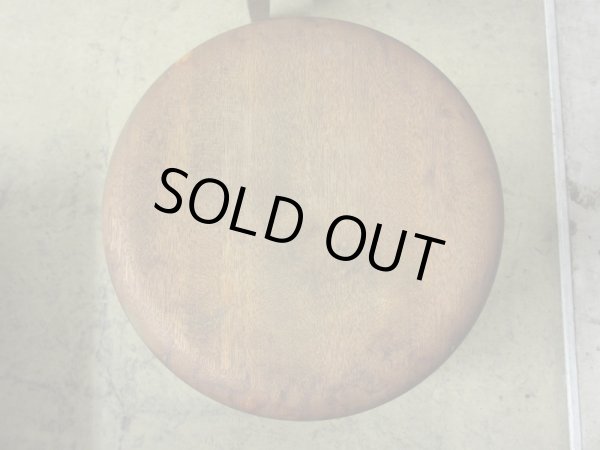 画像6: アンティーク ナラ材のスツール 丸椅子 (2)