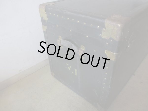 画像11: アンティーク 大型トランク 船箱 (1)