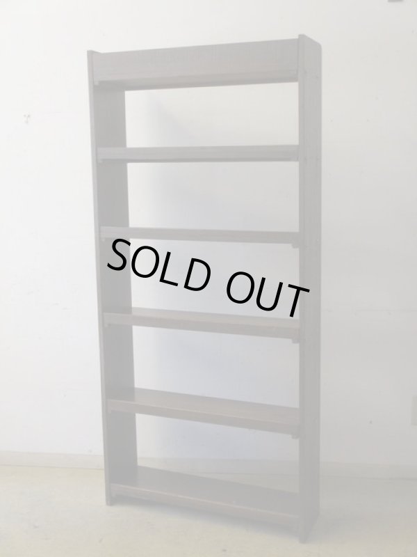 画像4: アンティーク ラワン無垢材の本棚 茶