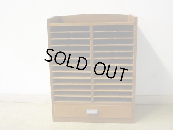 画像2: アンティーク 引出し付 木製書類棚 カルテケース