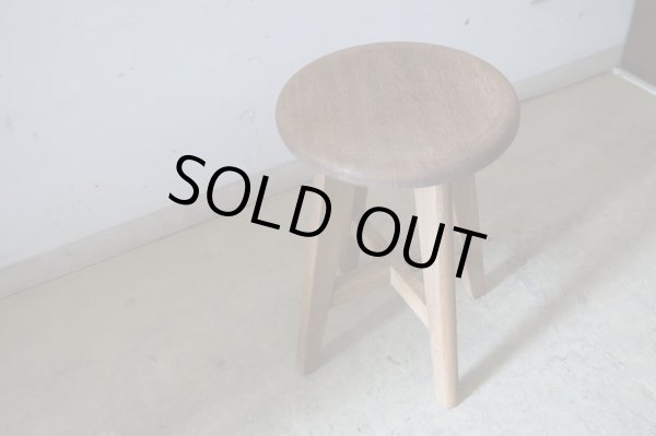 画像3: アンティーク 木味良い丸椅子 スツール (2)