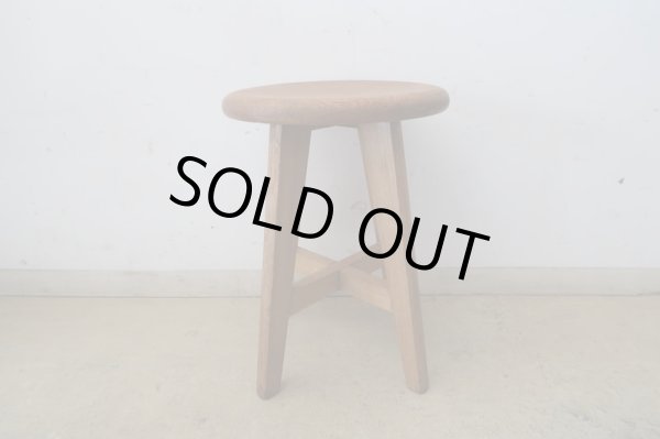 画像2: アンティーク 木味良い丸椅子 スツール (1)