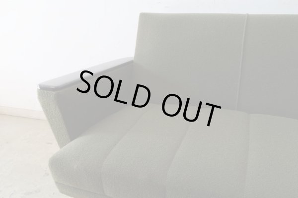 画像14: ヴィンテージ グリーンの三人掛けソファ 3P