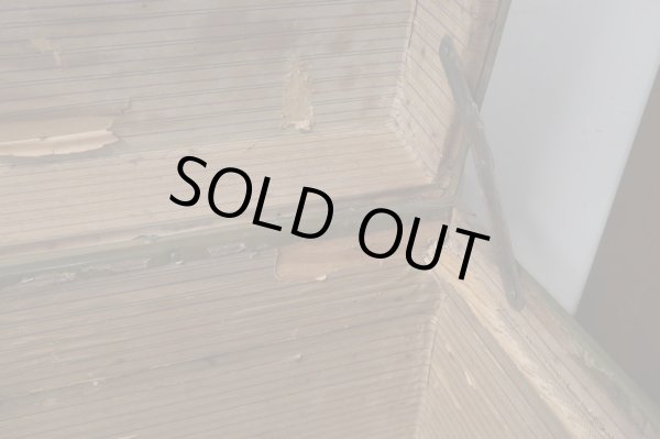 画像14: アンティーク 大型トランク 船箱 グリーン