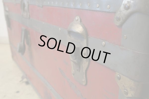 画像10: アンティーク トランク 赤 松屋