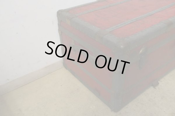 画像7: アンティーク トランク 赤 松屋