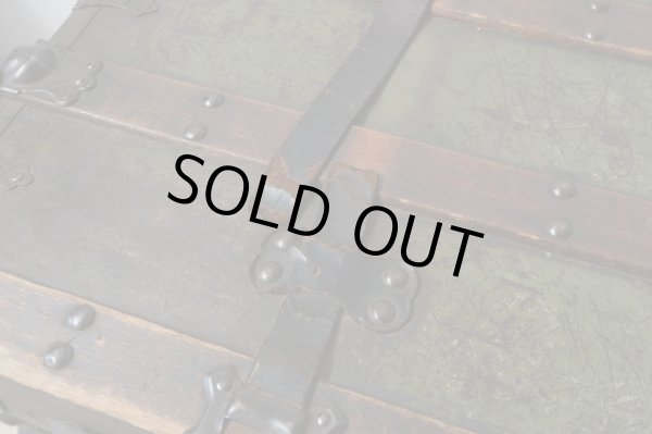 画像8: アンティーク 大型トランク 船箱 グリーン