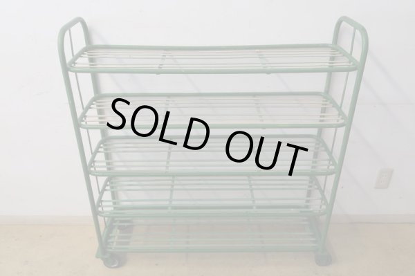 画像3: ヴィンテージ キャスター付のアイアンシェルフ ラック