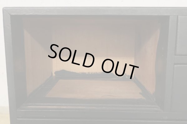 画像8: アンティーク 黒く塗られた5杯引出し