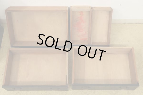 画像5: アンティーク 黒く塗られた5杯引出し