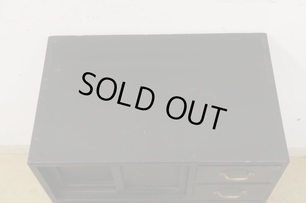 画像3: アンティーク 黒く塗られた5杯引出し