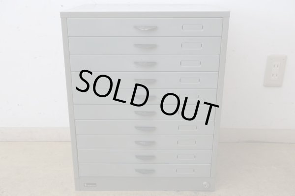 画像2: ヴィンテージ スチール製書類棚 A4小引出し