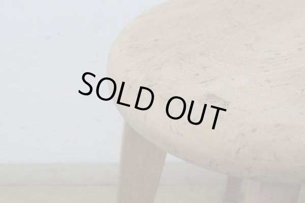 画像7: アンティーク 明るい木味の木製スツール 丸椅子