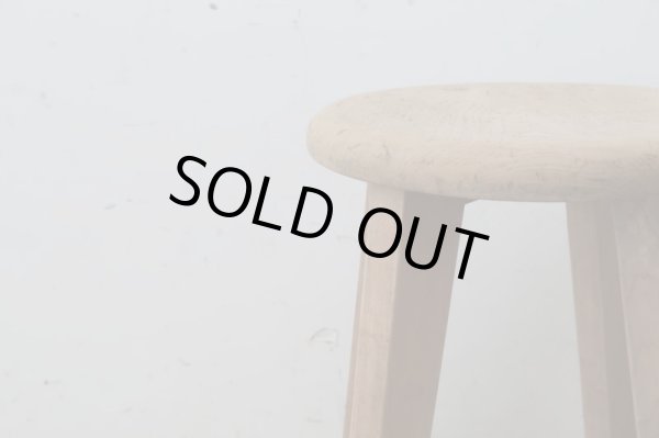 画像5: アンティーク 明るい木味の木製スツール 丸椅子