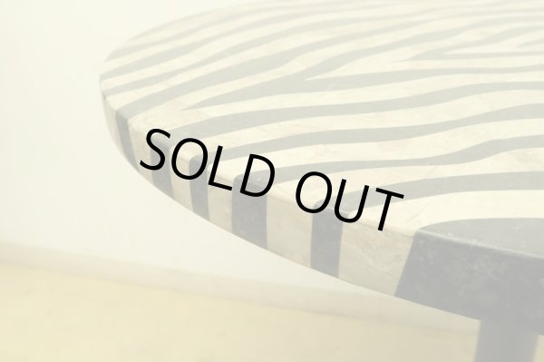 画像3: 古い ゼブラ柄のラウンドテーブル