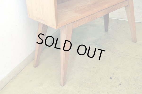 画像8: ヴィンテージ タモ材の収納棚 シェルフ