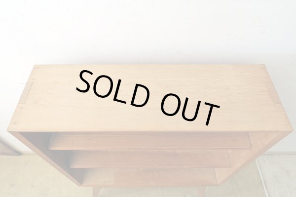 画像5: ヴィンテージ タモ材の収納棚 シェルフ