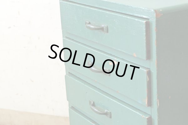 画像13: アンティーク エメラルドグリーンの６杯小引き出し A4サイズ