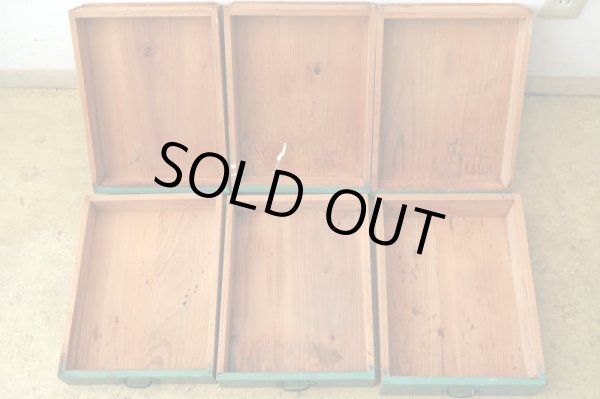 画像10: アンティーク エメラルドグリーンの６杯小引き出し A4サイズ