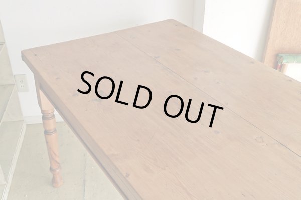 画像11: アンティーク パイン材の引き出し付きダイニングテーブル