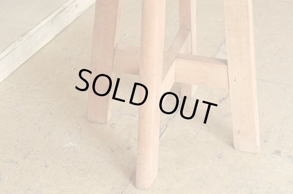 画像5: アンティーク 木製スツール 丸椅子