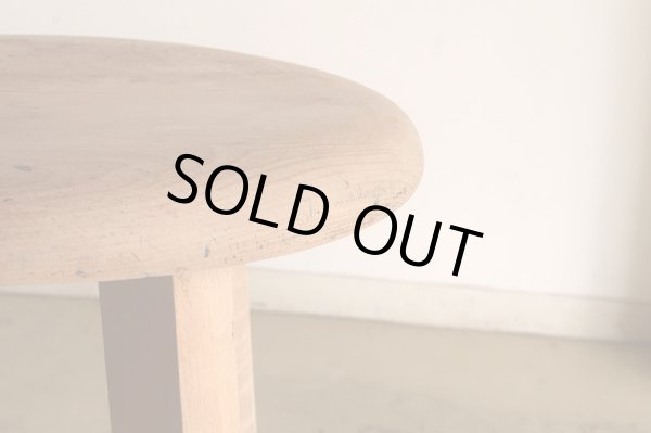 画像9: アンティーク 木製スツール 丸椅子