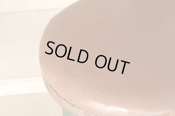 画像10: ヴィンテージ グリーンペイントスツール 丸椅子