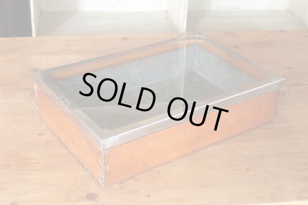 画像3: アンティーク 　駄菓子屋のショーケース ブリキ 木箱 