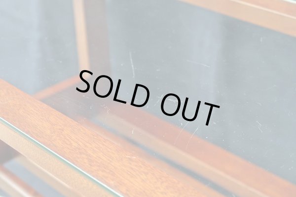 画像9: ヴィンテージ ガラストップサイドテーブル 桜材