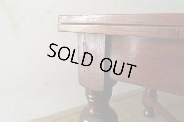 画像12: イギリス アンティーク 　オーク材のドローリーフテーブル 英国